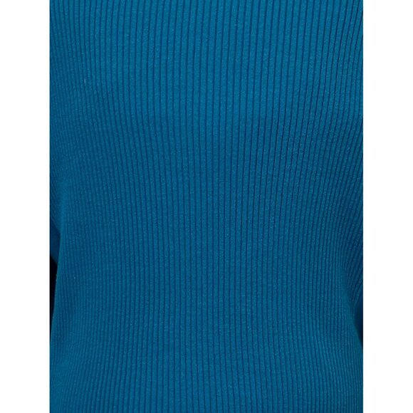 Coldwater Creek Womens Ribbed Turtle Neck Sweater XL Blue Cotton & Nylon - Picture 4 of 9